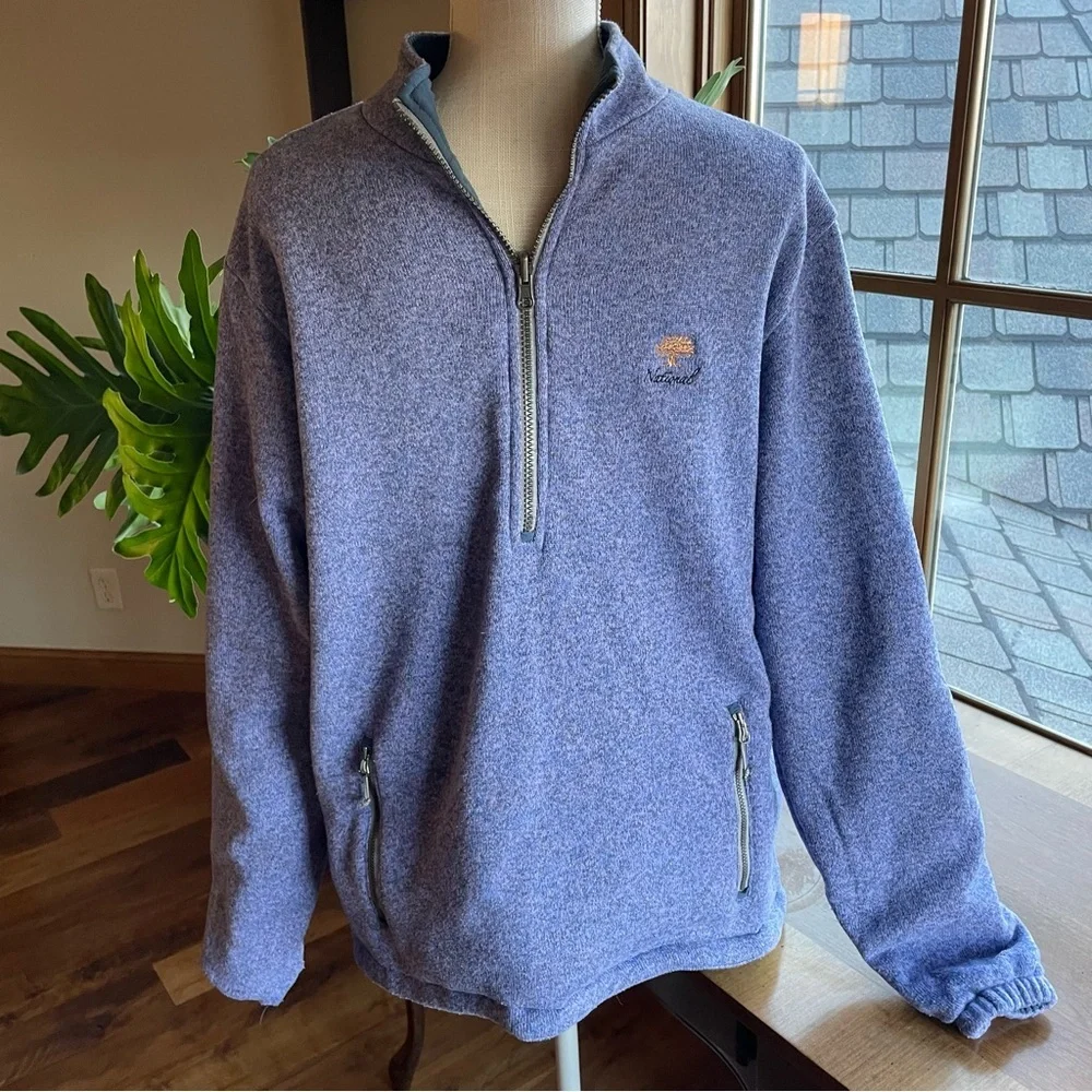 Peter Millar Men's Slate Blue Quarter Zip Reversible Windbreaker Pullover size L